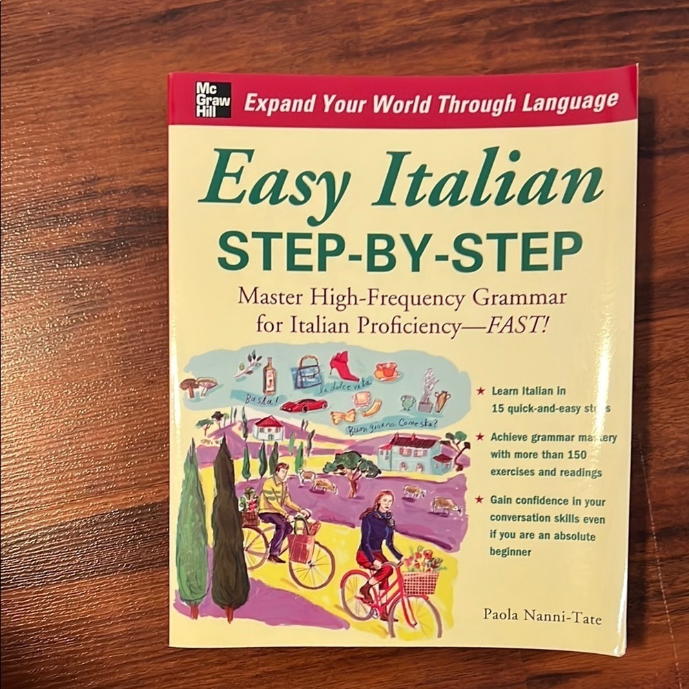Easy Italian Step by Step book learn a language workbook interactive